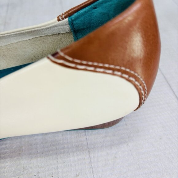 Hush Puppies CANDID Multicolored Leather Slip On Low Wedge Heel Shoes Sz 7.5 W - Picture 14 of 16